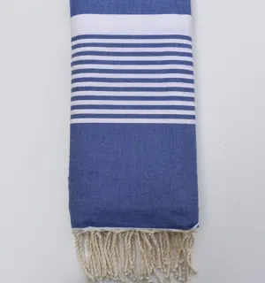 Grande telo mare blu denim Fouta Tunisia - 2