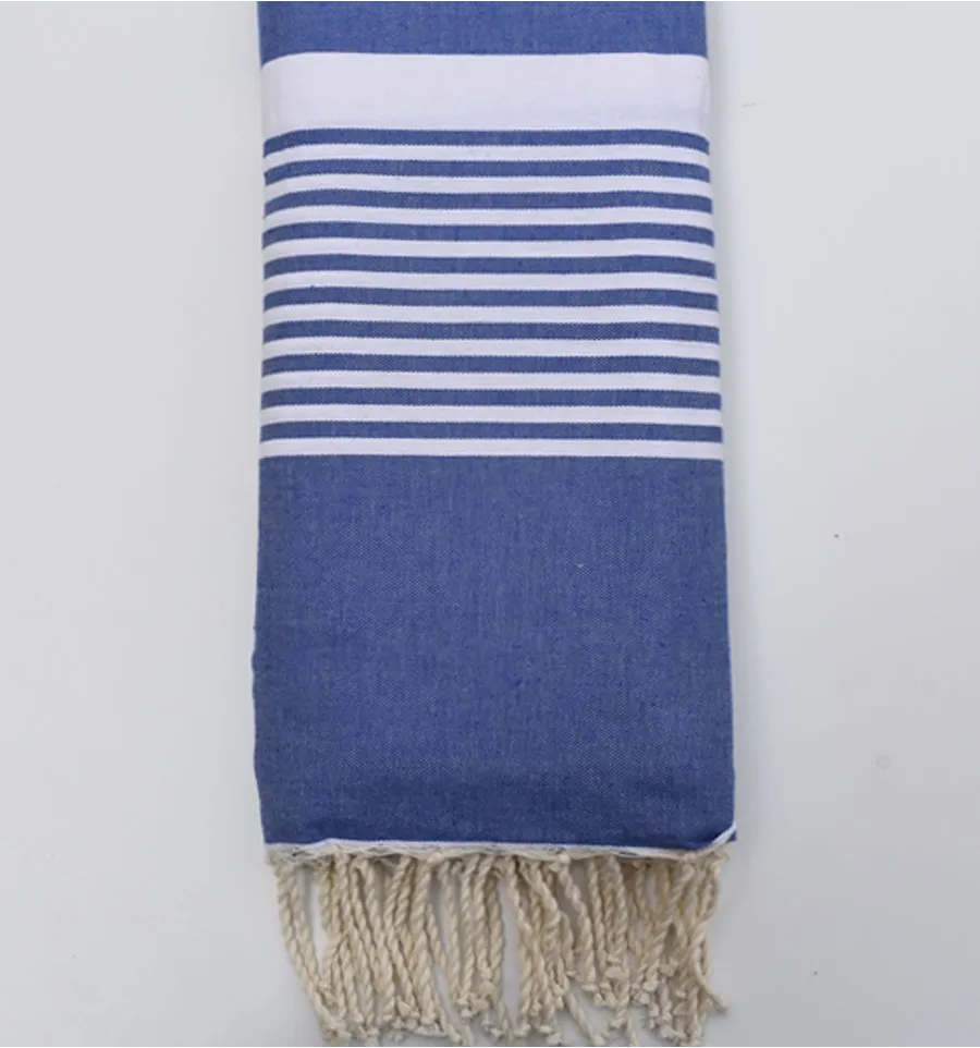 Grande telo mare blu denim Fouta Tunisia - 2