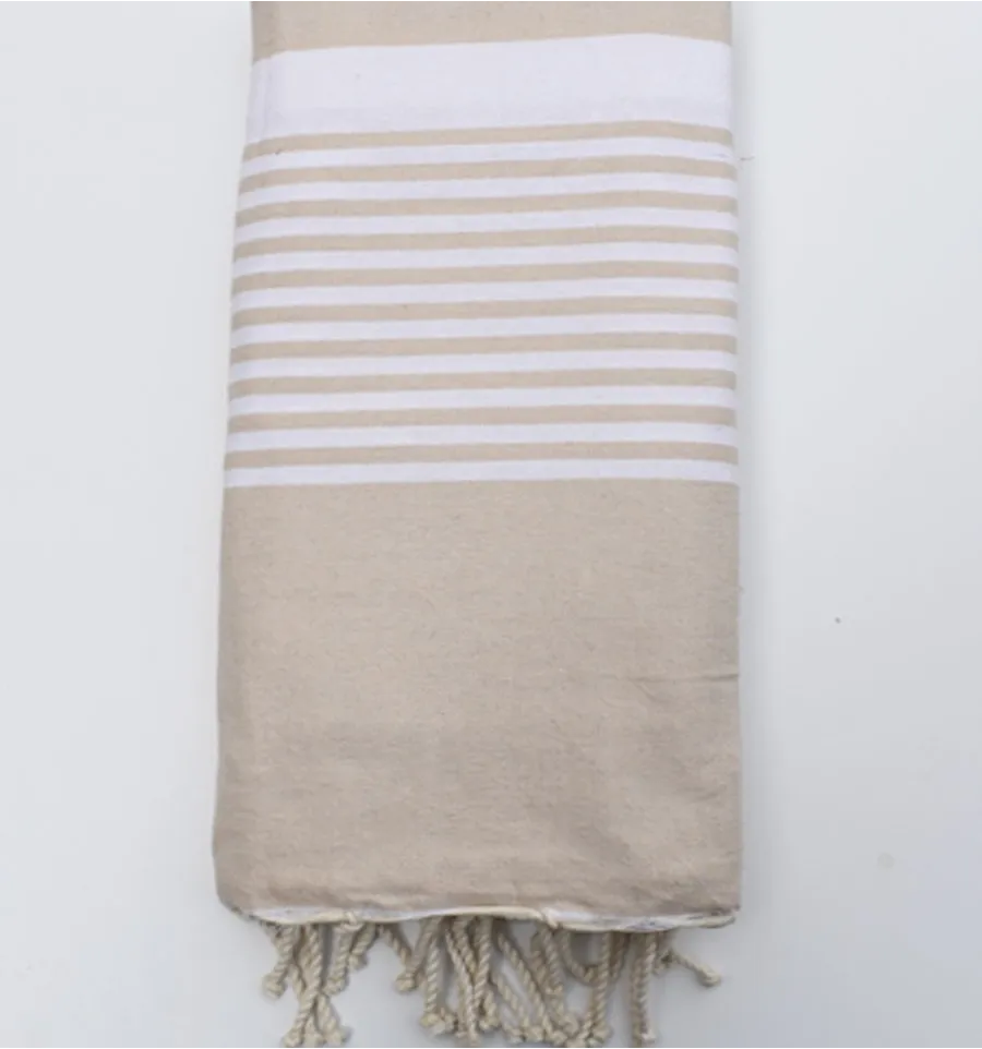 Grande telo mare beige 1.50m x 2.50m Fouta Tunisia - 1