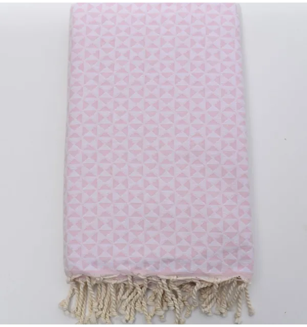 Telo mare  farfalla rosa chiaro Fouta Tunisia - 2