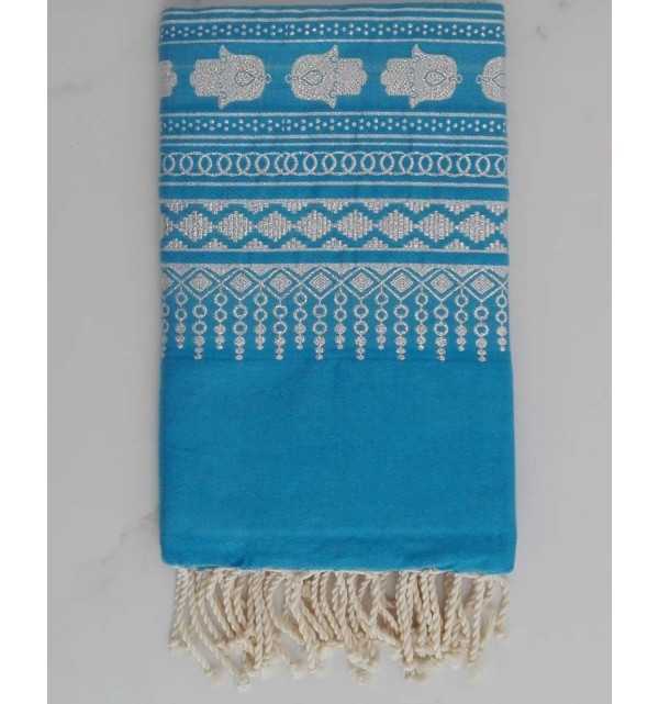 Fouta khomsa azzurro 