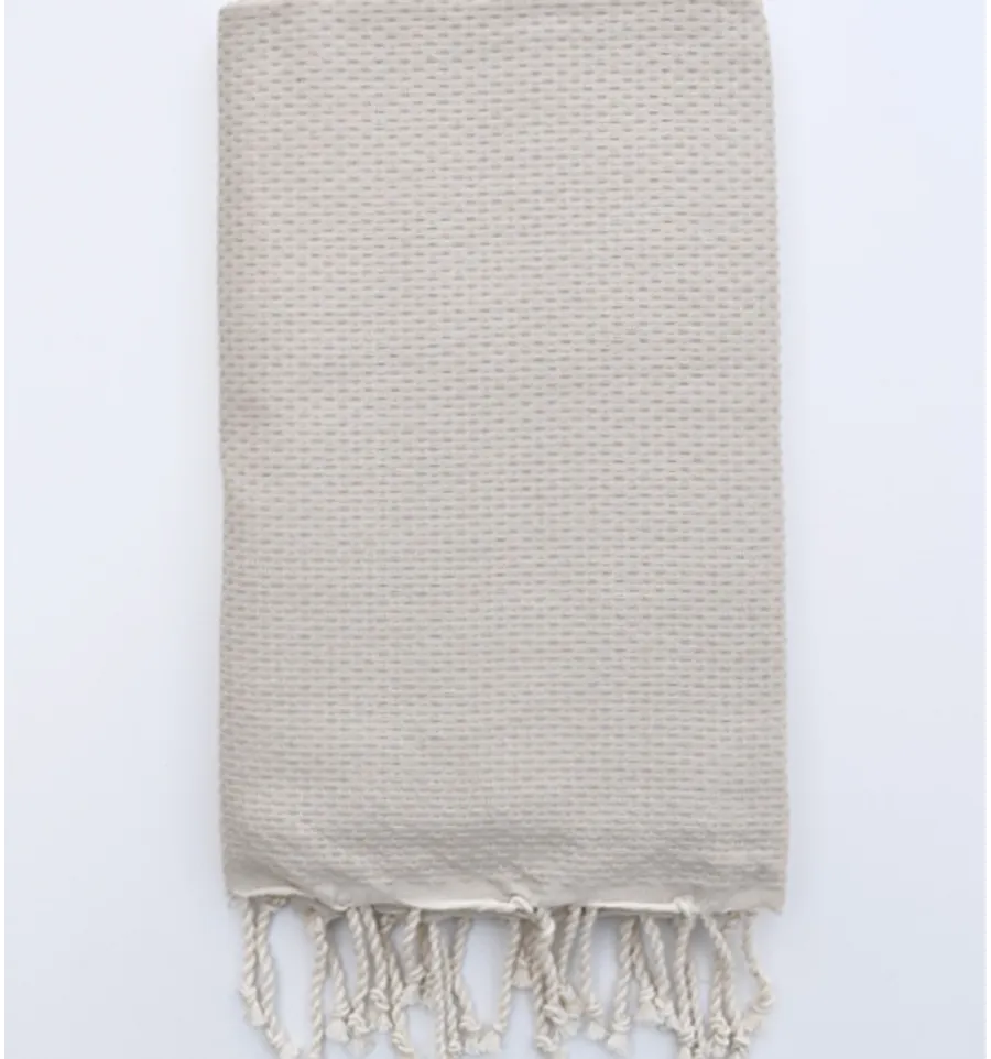 Fouta nido d'ape unita beige Fouta Tunisia - 1