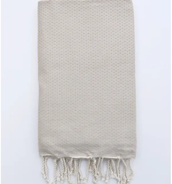 Fouta nido d'ape unita beige Fouta Tunisia - 1