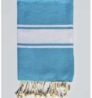 Telo mare piatta blu bondi chiaro Fouta Tunisia - 1