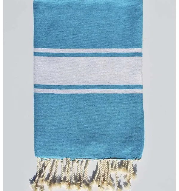 Telo mare piatta blu bondi chiaro Fouta Tunisia - 1