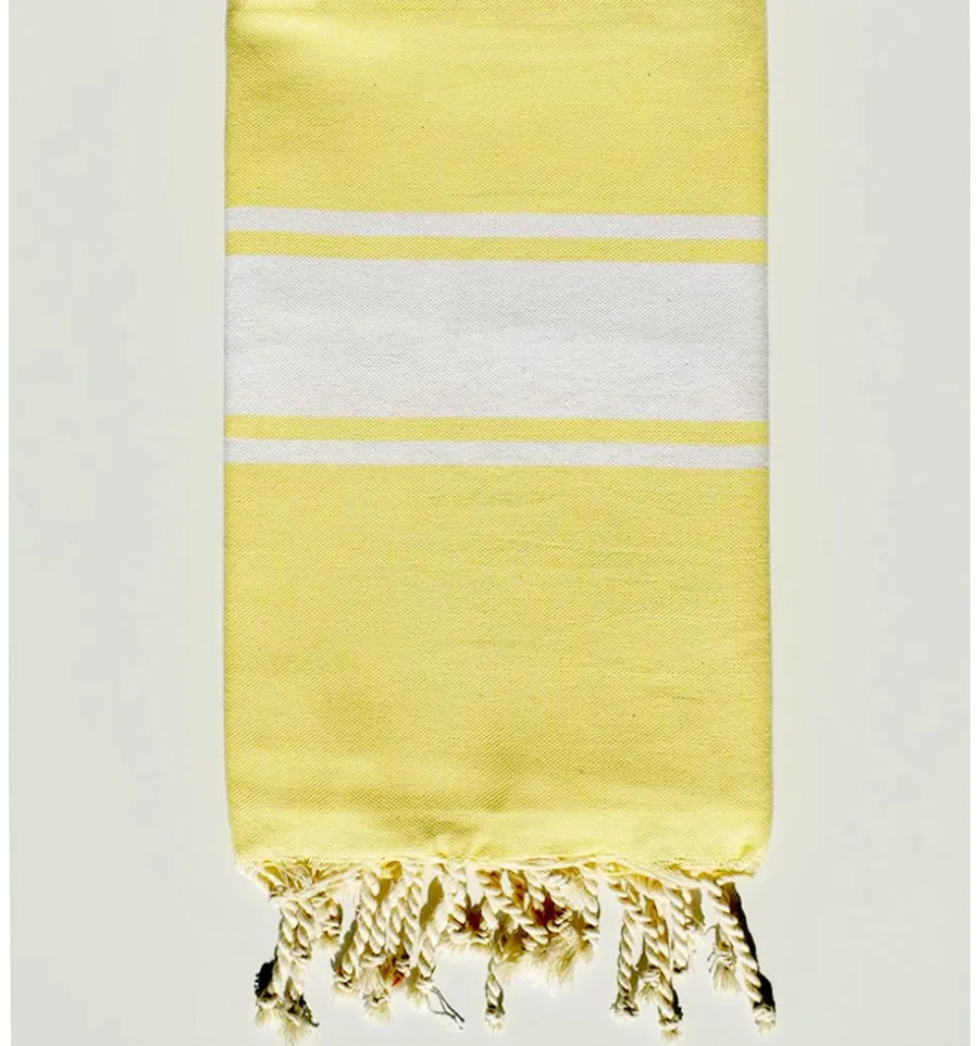 Fouta piatta giallo chiaro Fouta Tunisia - 1