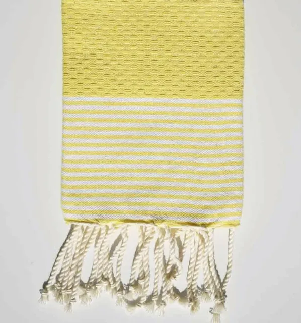 Tovagliolo giallo con strisce Fouta Tunisia - 1