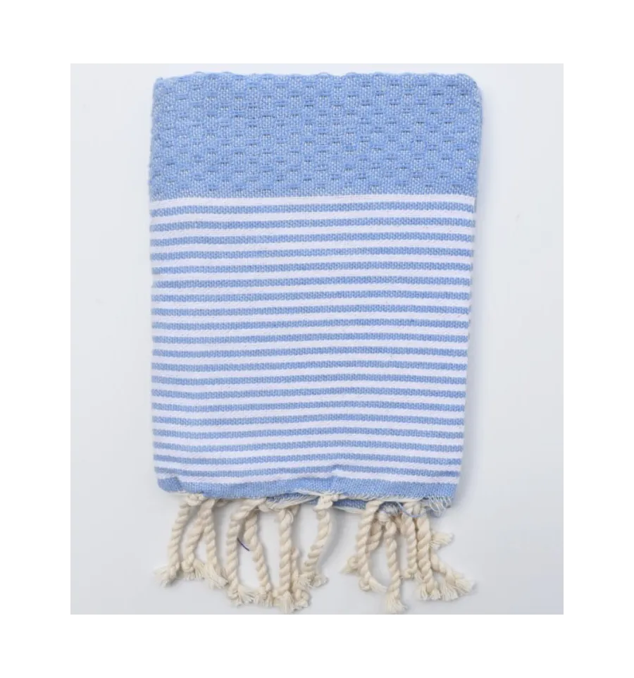 Set di 10 tovaglioli blu chiaro Fouta Tunisia - 1