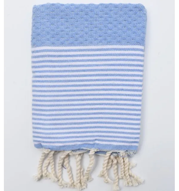 Set di 10 tovaglioli blu chiaro Fouta Tunisia - 1