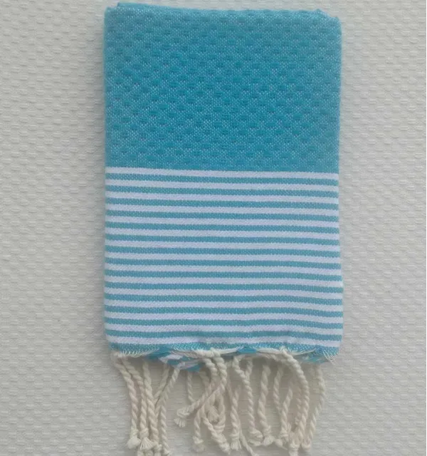 Tovagliolo blu piscina con strisce Fouta Tunisia - 1