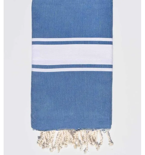 Fouta plate bleu barbeau Fouta Tunisia - 1