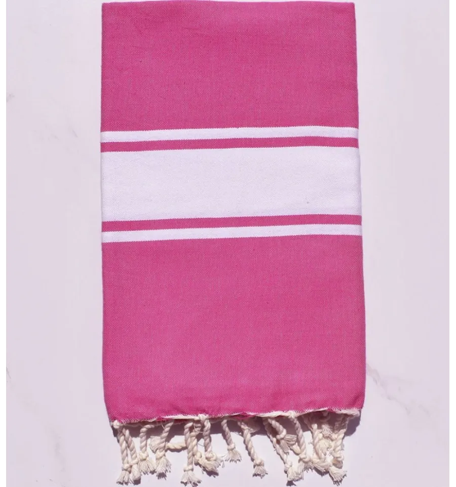 Fouta piatta rosa magenta chiaro Fouta Tunisia - 1