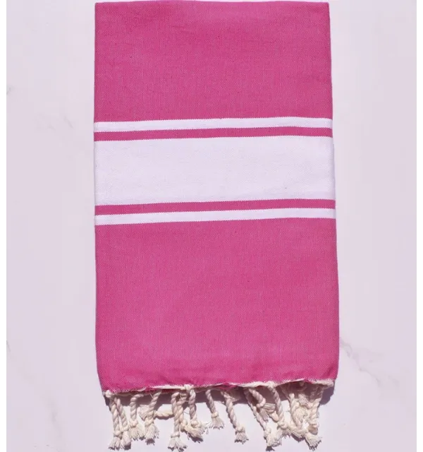 Fouta piatta rosa magenta chiaro Fouta Tunisia - 1