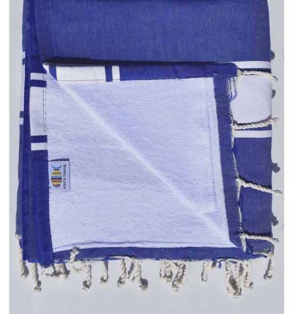 Fouta spugna blu e bianca Fouta Tunisia - 1