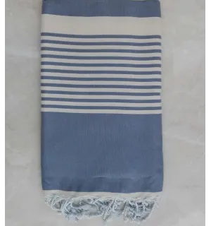 Grande fouta blu con strisce 