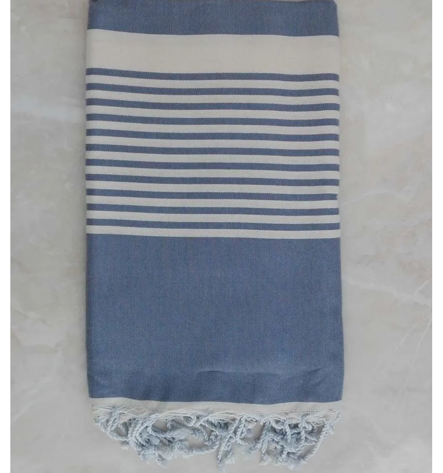 Grande fouta blu con strisce 