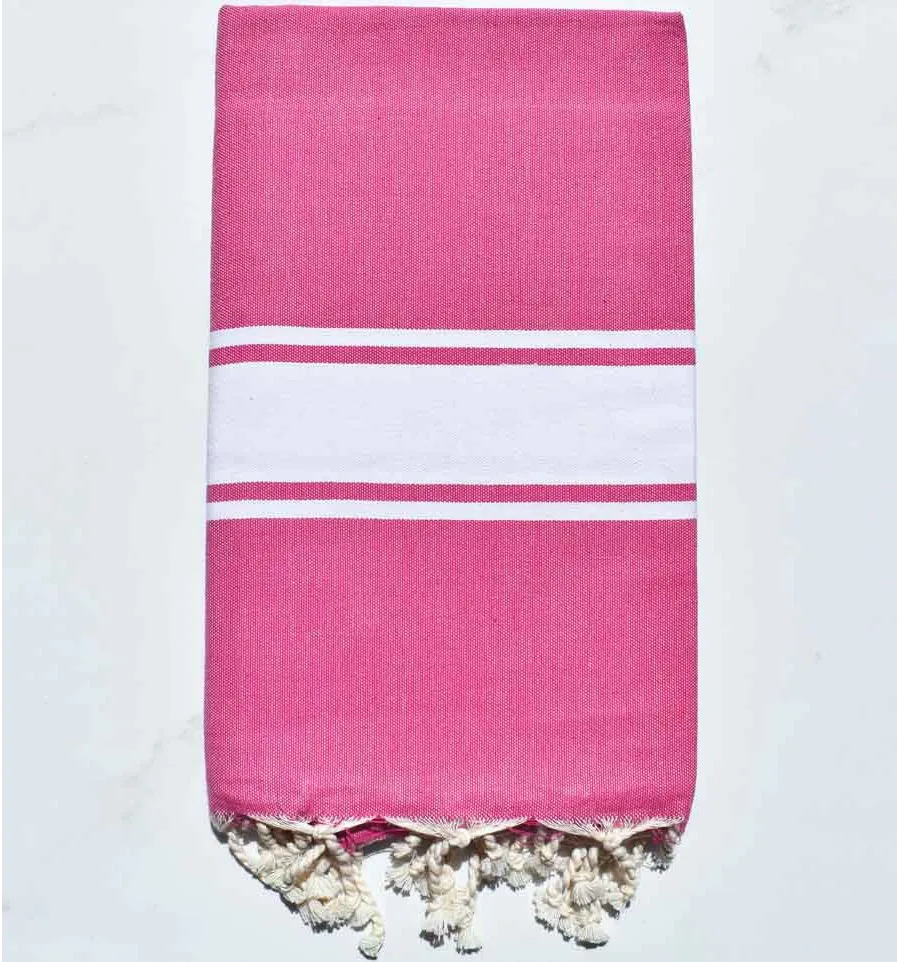 Telo mare rosa magenta scuro Fouta Tunisia - 1