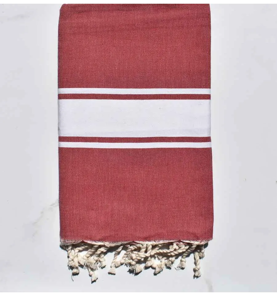 Telo mare rosso scuro Fouta Tunisia - 1