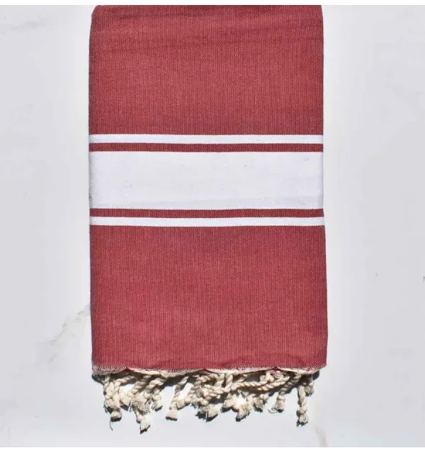 Telo mare rosso scuro Fouta Tunisia - 1