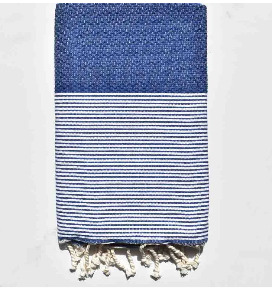 Fouta nido d'ape blu notte Fouta Tunisia - 1