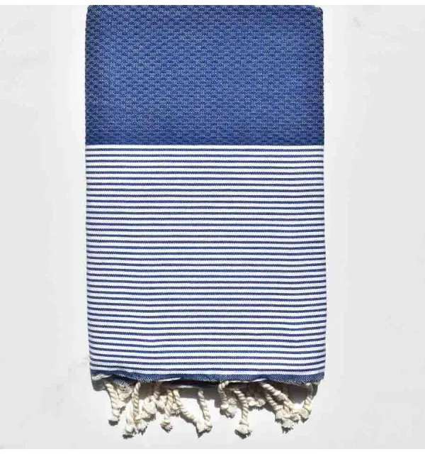 Fouta nido d'ape blu notte Fouta Tunisia - 1