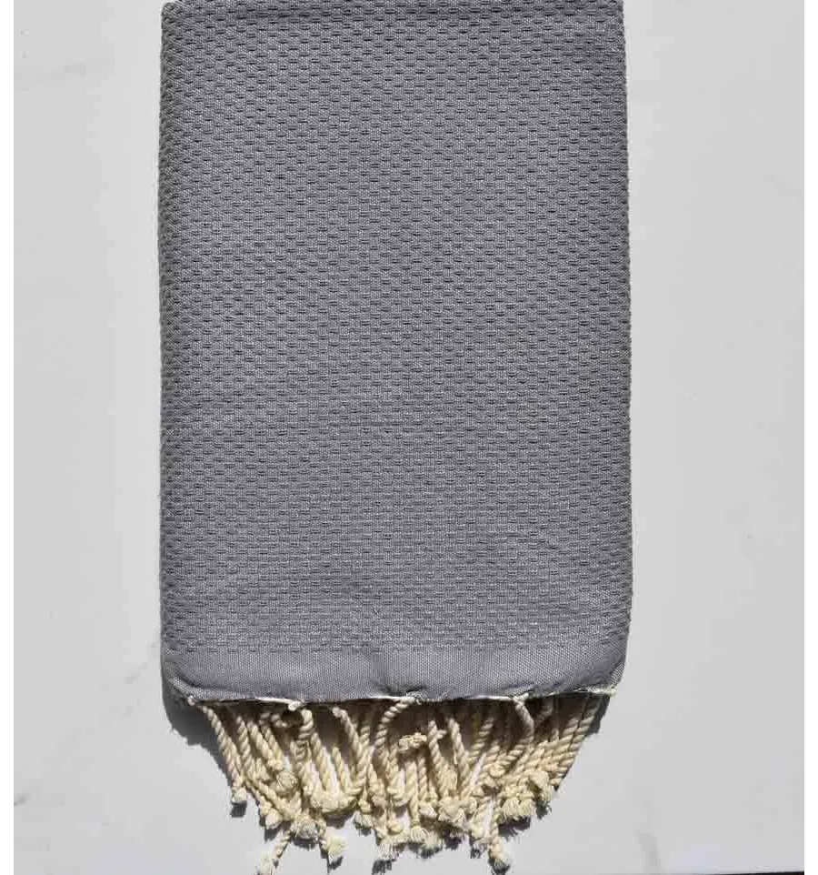 Fouta nido d'ape unita grigio ardesia Fouta Tunisia - 1