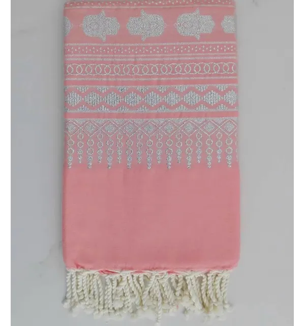 Fouta khomsa rosa 