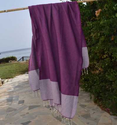 Telo mare ametista viola 100x200 cm - 100 % Cotone - FOUTA TUNISIA