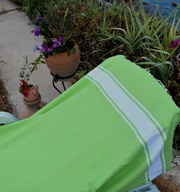 Fouta piatta verde lime Fouta Tunisia - 3