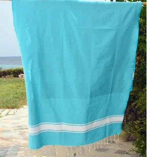 Fouta piatta blu celeste Fouta Tunisia - 1 2