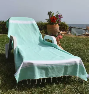 Fouta piatta verde acqua Fouta Tunisia - 4 2