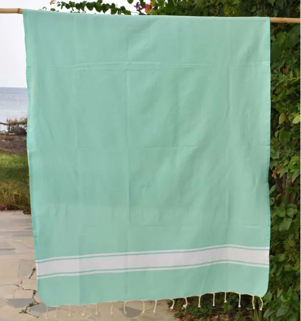 Fouta piatta verde acqua Fouta Tunisia - 3