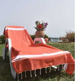 Fouta piatta arancio chiaro Fouta Tunisia - 3 2