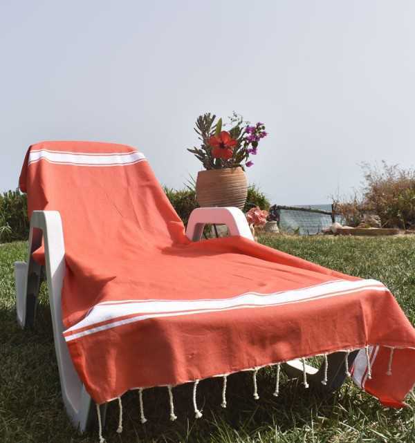 Fouta piatta arancio chiaro Fouta Tunisia - 1