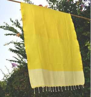 Fouta nido d'ape Limone righe bianche Fouta Tunisia - 1 2