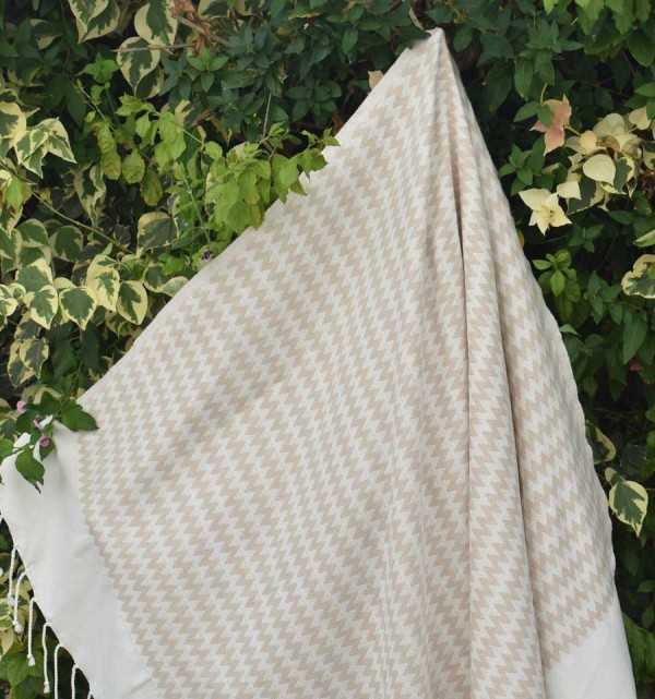 Fouta zigzag greige Fouta Tunisia - 5