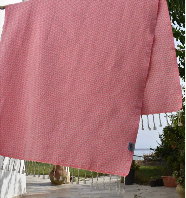 Telo mare farfalla rosa neon Fouta Tunisia - 4