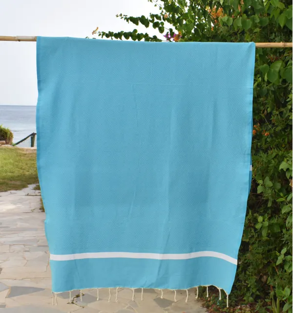 Telo mare nido d'ape celeste Fouta Tunisia - 1