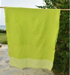 telo mare nido d'ape verde lime Fouta Tunisia - 1 2