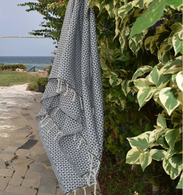 Fouta Farfalla blu fiordaliso scuro Fouta Tunisia - 3