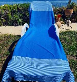 Fouta nido d'ape blu medio Fouta Tunisia - 1