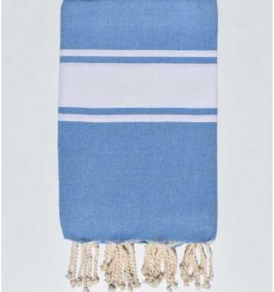 Telo mare in cotone riciclato blu reale Fouta Tunisia - 1