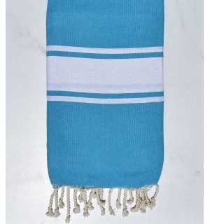 Telo mare in cotone riciclato azzurro scuro Fouta Tunisia - 1