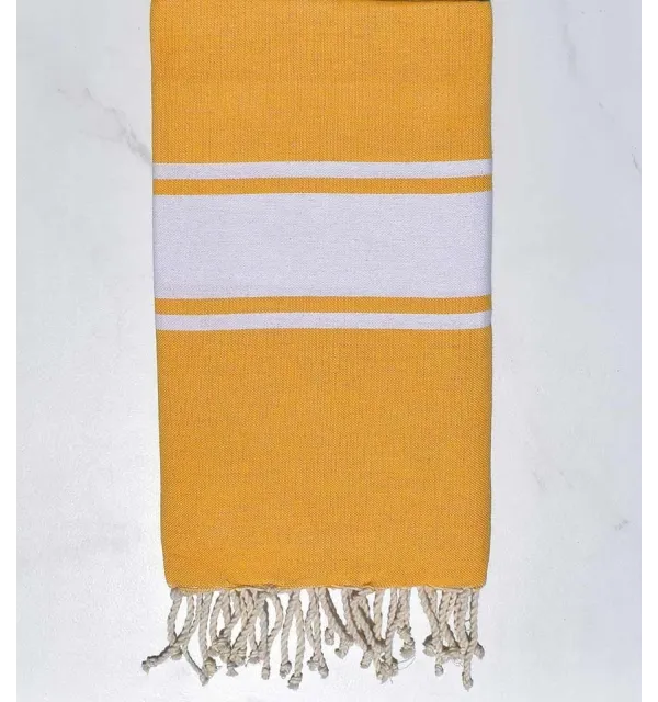 Fouta classique jaune moutarde Fouta Tunisia - 1