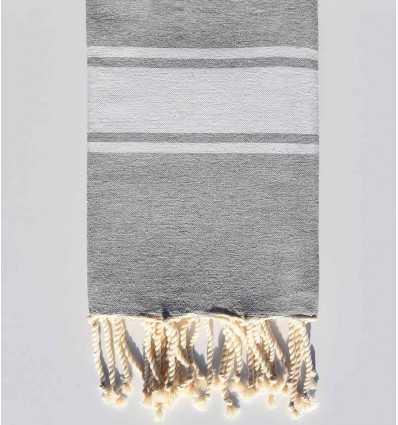 Telo mare in cotone riciclato grigio Fouta Tunisia - 1