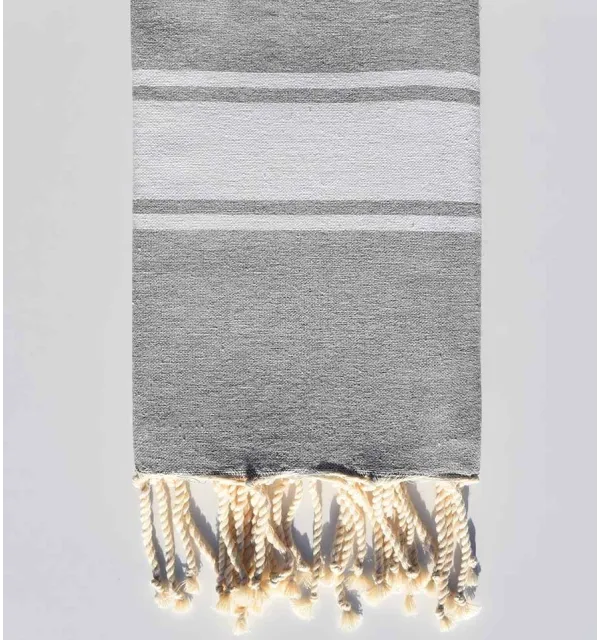 Telo mare in cotone riciclato grigio Fouta Tunisia - 1