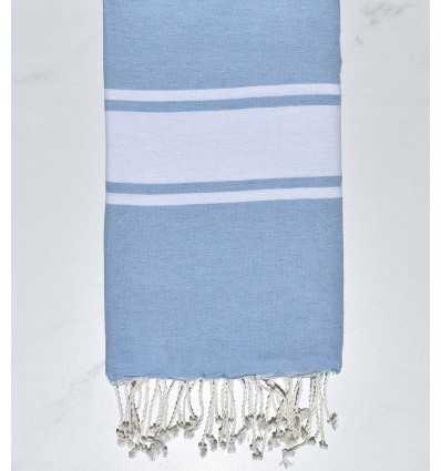 Telo mare in Cotone Riciclato blu chiaro Fouta Tunisia - 1