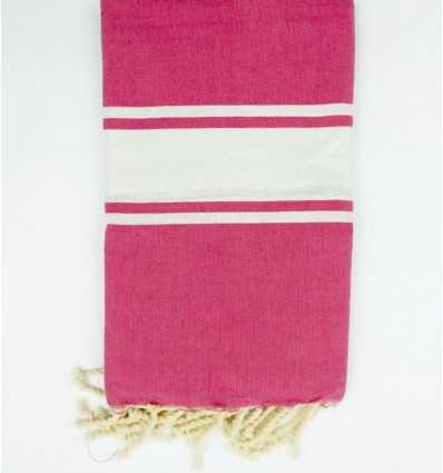 Telo mare in cotone riciclato rosa fucsia Fouta Tunisia - 2