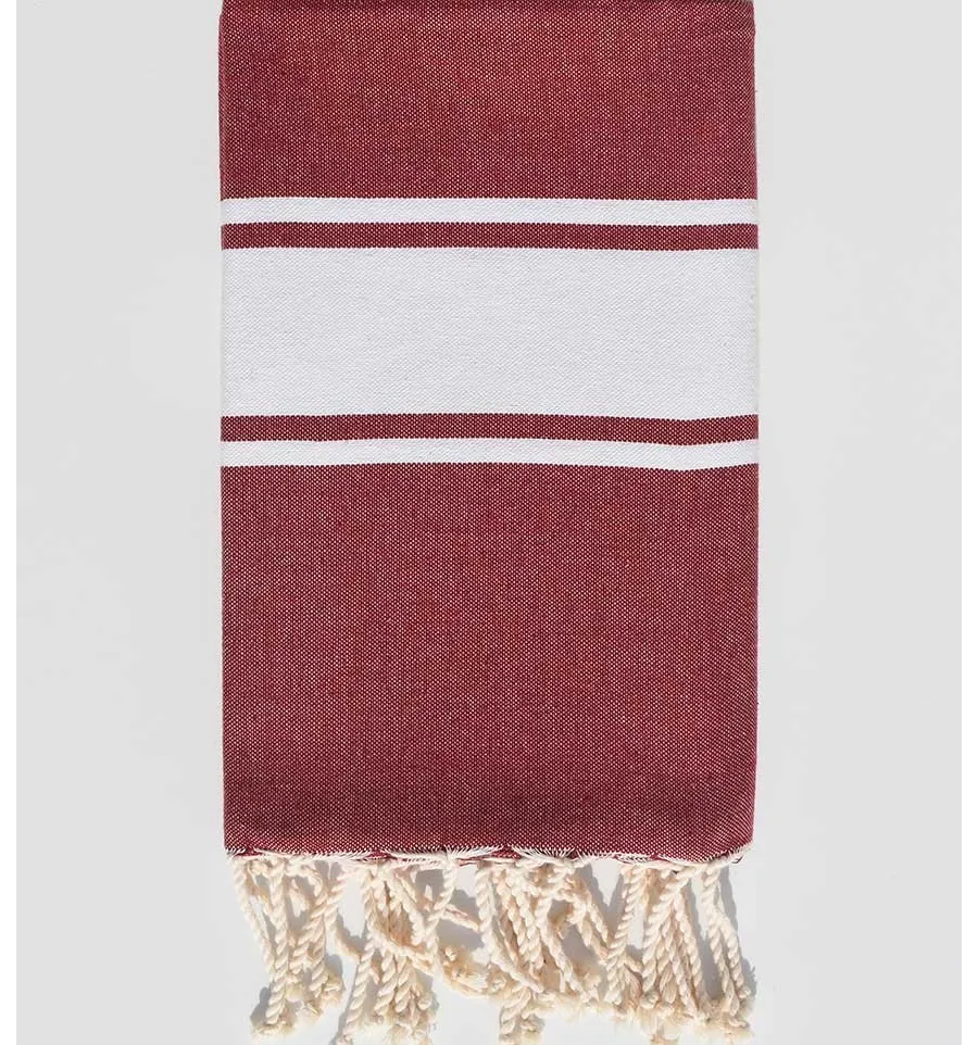 Telo mare in cotone riciclato Bordeaux Fouta Tunisia - 1