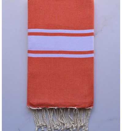 Telo mare in cotone riciclato arancione Fouta Tunisia - 1